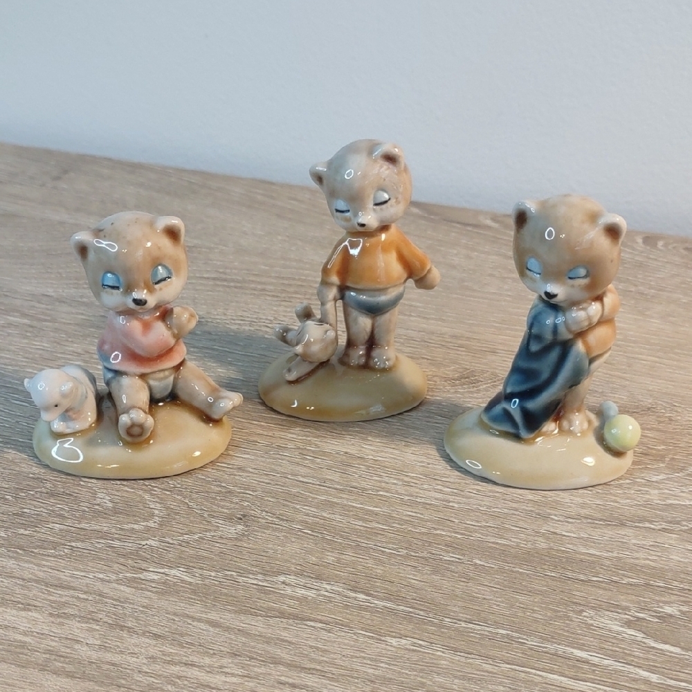 Albert Kessler Porcelain Bear Figures Set Of 3 Vintage
